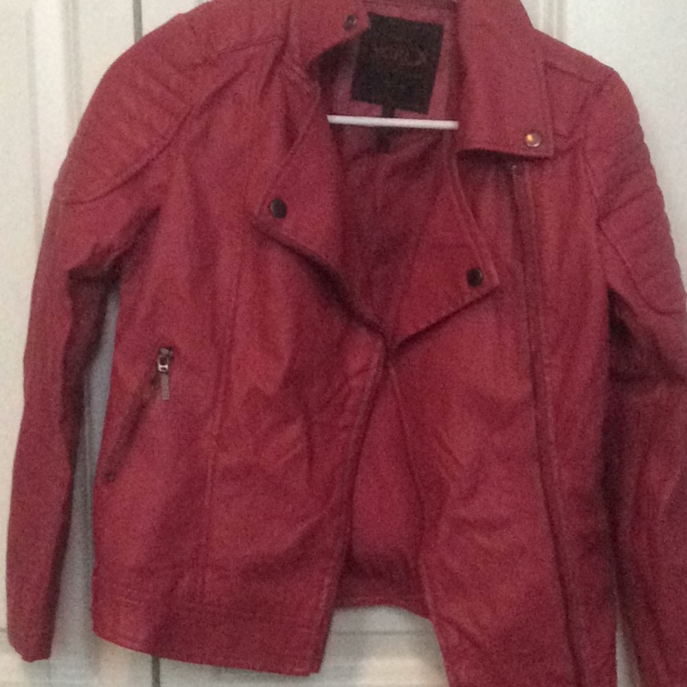 Red leather jacket